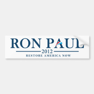Adesivo Para Carro Ron Paul 2012 - Restauração América agora