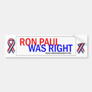 Adesivo Para Carro Ron Paul era direito! Etiqueta abundante