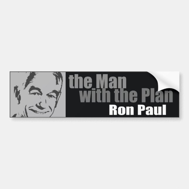 Adesivo Para Carro Ron Paul: O homem com o plano (Frente)