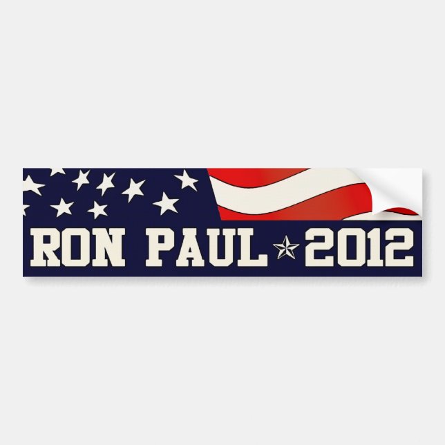 Adesivo Para Carro Ron Paul Presidente em 2012 Bumper Sticker (Frente)