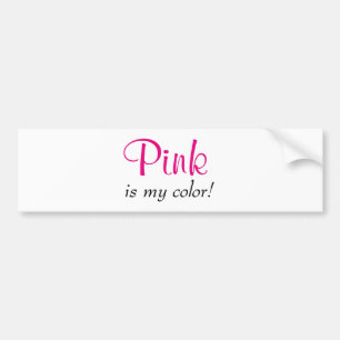 Adesivo Para Carro Rosa de Menina é Minha Cor Citação