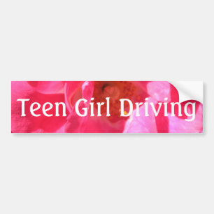 Adesivo Para Carro rosa rosa rosa adolescente guiando para-choques