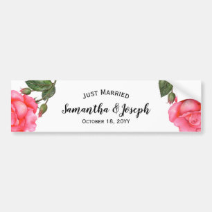 Adesivo Para Carro Rosa Rosa Rosa Rosa Watercolor Ilustração da Arte 