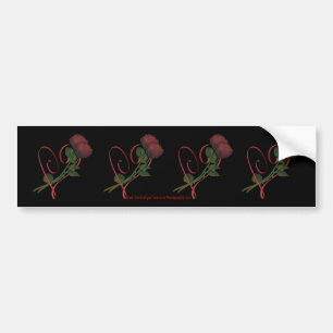 Adesivo Para Carro Rosas vermelhas Corações Flores Bumper-Sticker Art