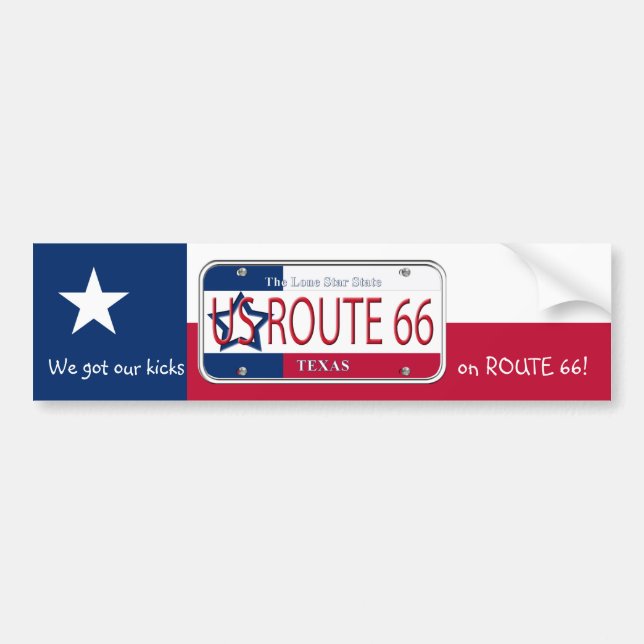 ADESIVO PARA CARRO ROTA 66 TEXAS DOS E.U. (Frente)