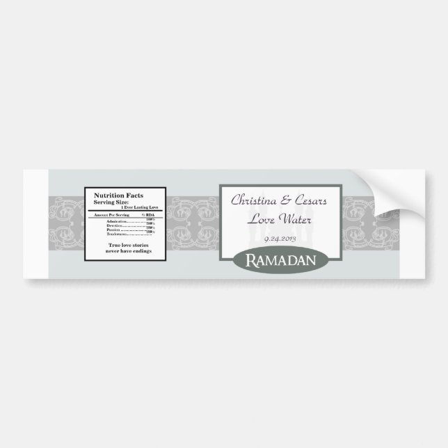 Adesivo Para Carro Rótulo da Garrafa Azul Suave Ramadã Bluis (Frente)