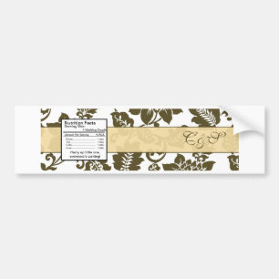 Adesivo Para Carro Rótulo da Garrafa de Água, Castanho/Creme