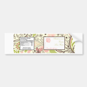 Adesivo Para Carro Rótulo da garrafa de água Primavera rosa/verde