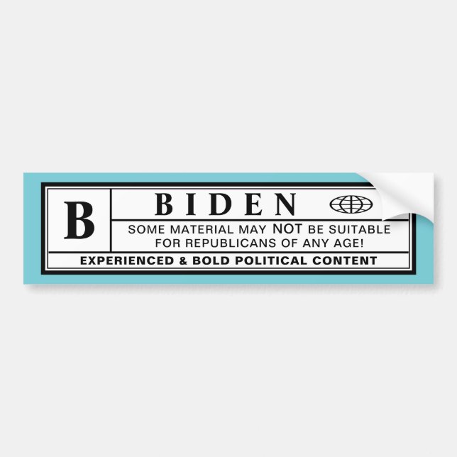 Adesivo Para Carro Rótulo de Aviso do Biden (Frente)
