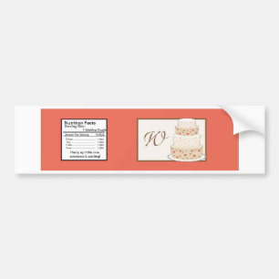 Adesivo Para Carro Rótulo de Garrafa de Água de Bolo Vermelho/Creme