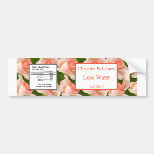 Adesivo Para Carro Rótulo do frasco de água, rosa/Rosa de pêssego com