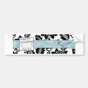 Adesivo Para Carro Rótulo do frasco do Casamento tema damasco Floral 