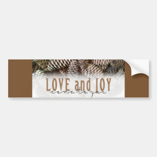 Adesivo Para Carro Rustic Holiday Love and Joy Pine Cone