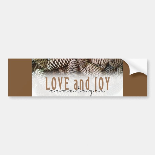 Adesivo Para Carro Rustic Holiday Love and Joy Pine Cone (Frente)