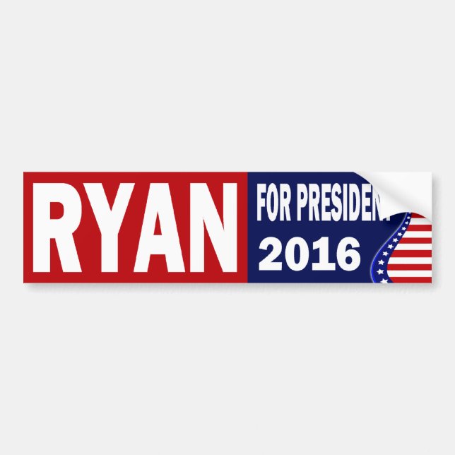Adesivo Para Carro Ryan para o presidente 2016 (Frente)