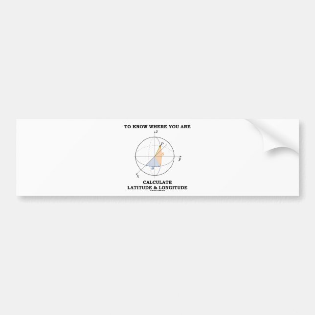 Adesivo Para Carro Saiba onde você está calcula a latitude & a (Frente)