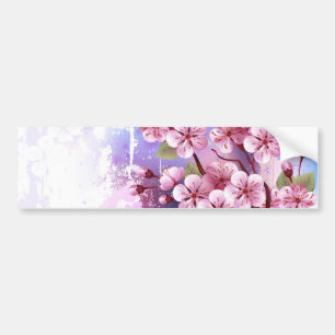 Adesivo Para Carro Sakura rosa no fundo da pintura