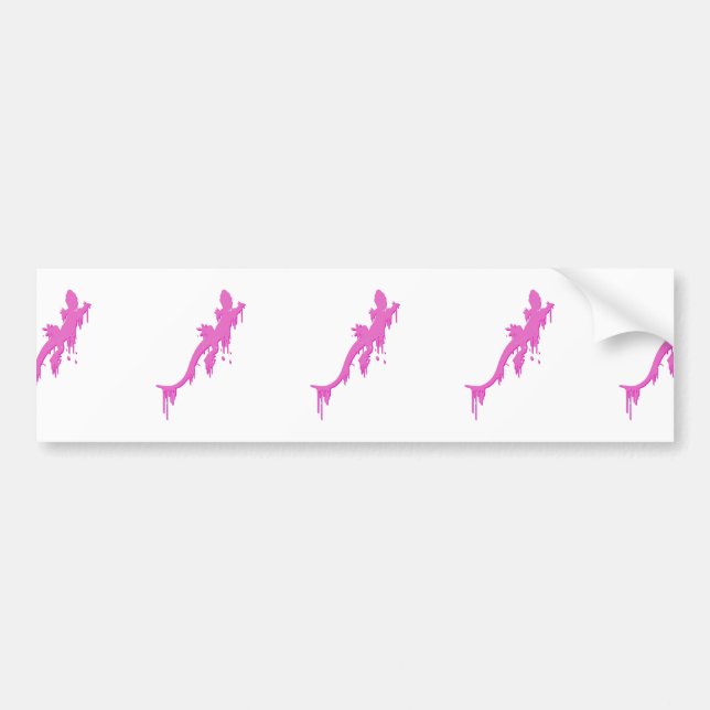 Adesivo Para Carro Salamandra Cor-De-Rosa Distante Com Pó De Tinta (Frente)