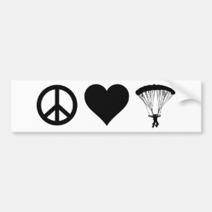 Adesivo Para Carro Salto de pára-quedas do amor da paz