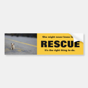 ADESIVO PARA CARRO SALVAMENTO ANIMAL BUMPERSTICKER