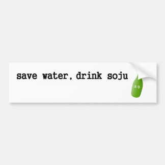 Adesivo Para Carro Salvar a água, bebida Soju!