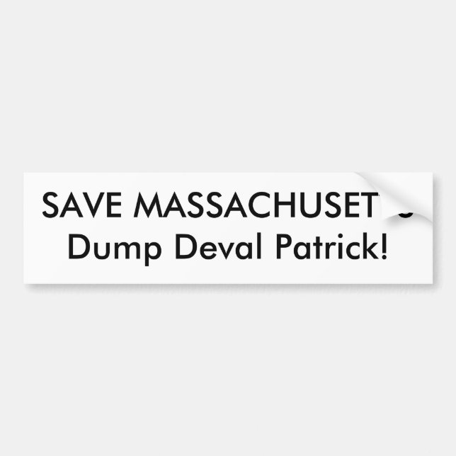 Adesivo Para Carro SALVAR a descarga Deval Patrick de MASSACHUSETTS! (Frente)