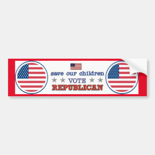 Adesivo Para Carro Salvar Crianças Votar Republicano