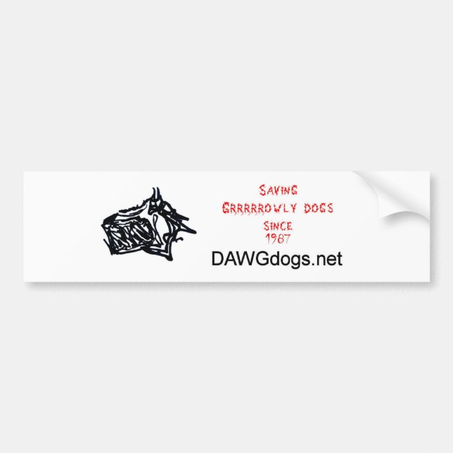 Adesivo Para Carro salvar growly cães (Frente)