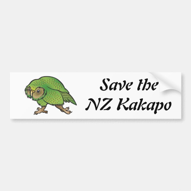Adesivo Para Carro Salvar o Kakapo de NZ - autocolante no vidro (Frente)