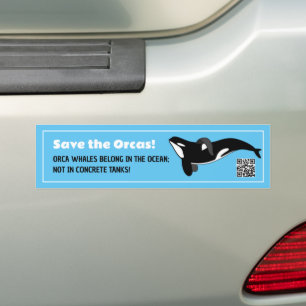 Adesivo Para Carro Salvar o Orcas Personalizável