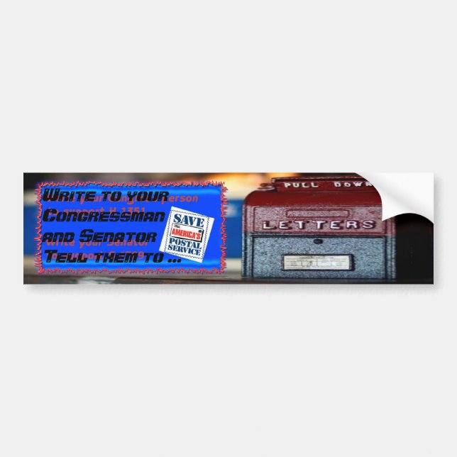 Adesivo Para Carro Salvar o serviço postal de América (Frente)