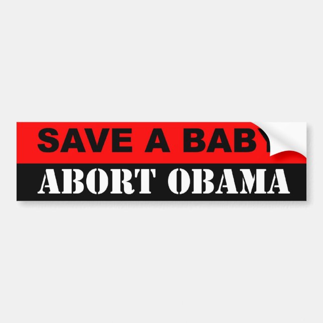 Adesivo Para Carro Salvar um aborto Obama do bebê (Frente)