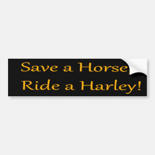 Adesivo Para Carro Salvar um cavalo, monte um Harley! (Alaranjado no