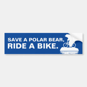 ADESIVO PARA CARRO SALVAR UM URSO POLAR, MONTE UMA BICICLETA.