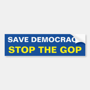 ADESIVO PARA CARRO SALVE A DEMOCRACIA. PARE O GOP