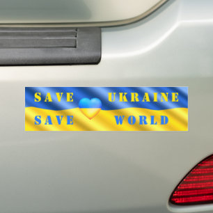 Adesivo Para Carro Salve a Ucrânia - Salve o Mundo - Ajuda - Liberda