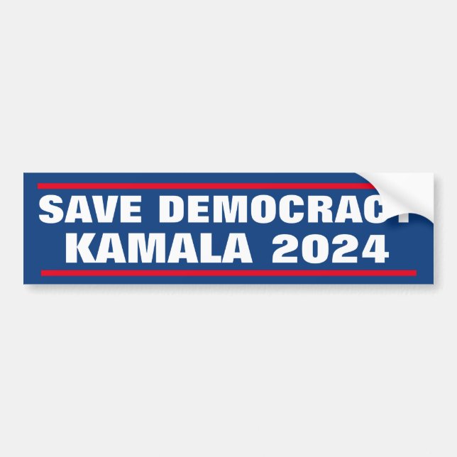 ADESIVO PARA CARRO SALVE DEMOCRACIA KAMALA 2024 (Frente)