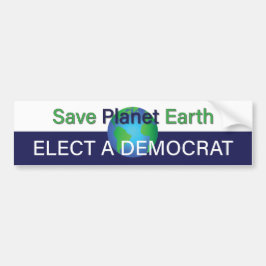 Adesivo Para Carro Salve nosso planeta Terra Verde; Eleve um Democrat