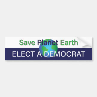Adesivo Para Carro Salve nosso planeta Terra Verde; Eleve um Democrat
