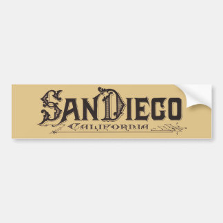 Adesivo Para Carro San Diego Vintage Typeface Bumper Sticker