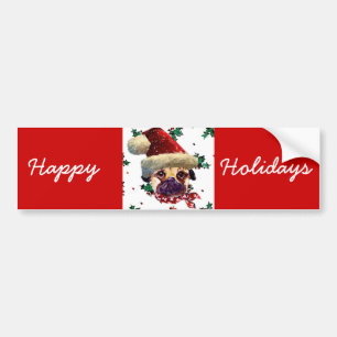 Adesivo Para Carro Santa Pug