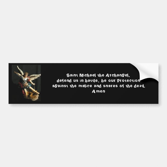 Adesivo Para Carro Santo Anjo Michael & Prayer Bumper (Frente)