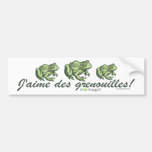 Adesivo Para Carro Sapo francês - sapos Bumpersticker do amor de I