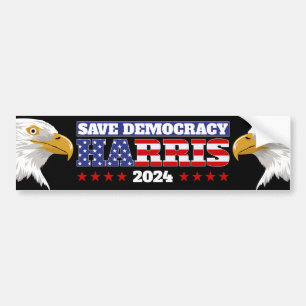 Adesivo Para Carro Save Democracy - Harris 2024