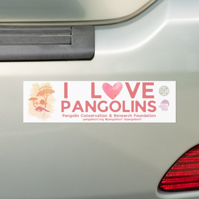 Adesivo Para Carro SAVE PANGOLINS Edição especial Bumper Sticker (No carro)