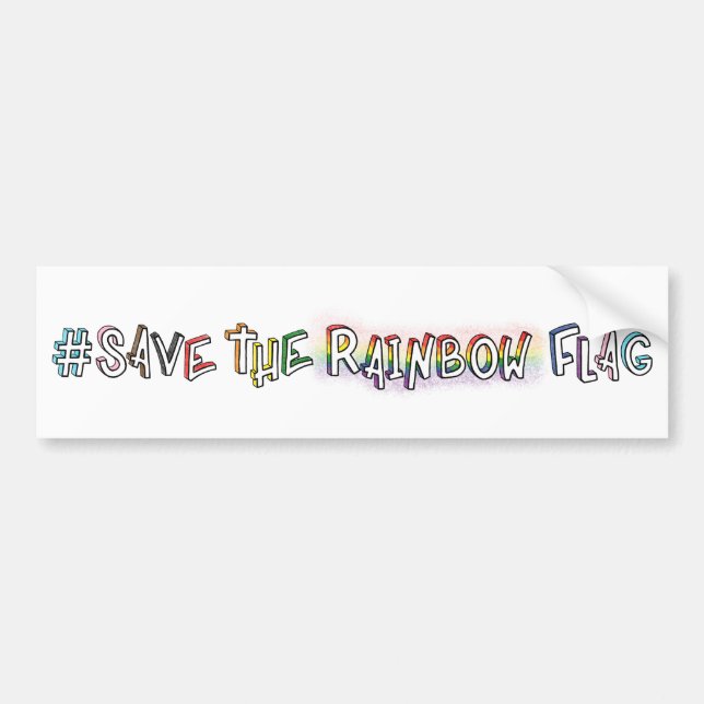Adesivo Para Carro #SaveTheRainbowFlag com os direitos LGBTQ+ (Frente)