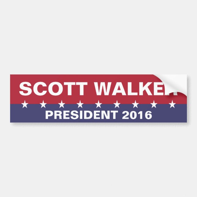 Adesivo Para Carro SCOTT WALKER para o Presidente 2016 (Frente)