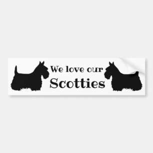 Adesivo Para Carro Scottish Terrier, amamos nossos Scotty, 2 Scotty