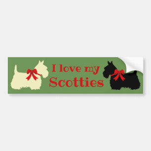 Adesivo Para Carro Scottish Terrier, eu amo meus Scotties/whaten/pret