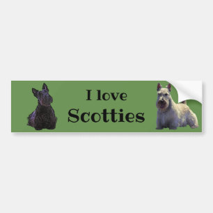 Adesivo Para Carro Scottish Terrier, eu amo, wheaten/preto